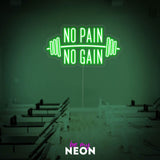"No Pain No Gain - Gym Fitness" LED Neonschild