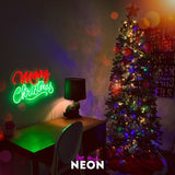 "Frohe Weihnachten - Merry Christmas - Deko" Leuchtmotiv aus LED Neon