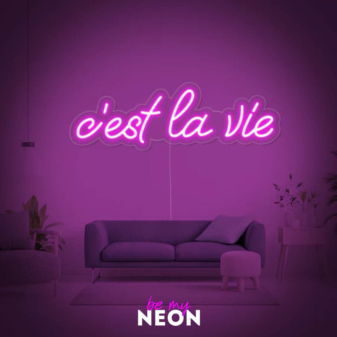"Cest la vie" Leuchtmotiv aus LED Neon