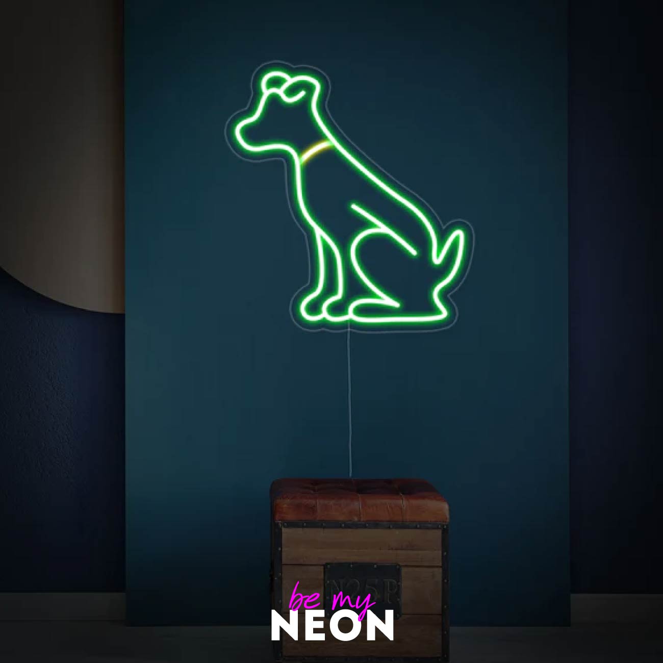 "Hund Grün"Leuchtschrift aus LED Neon