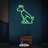 "Hund Grün"Leuchtschrift aus LED Neon