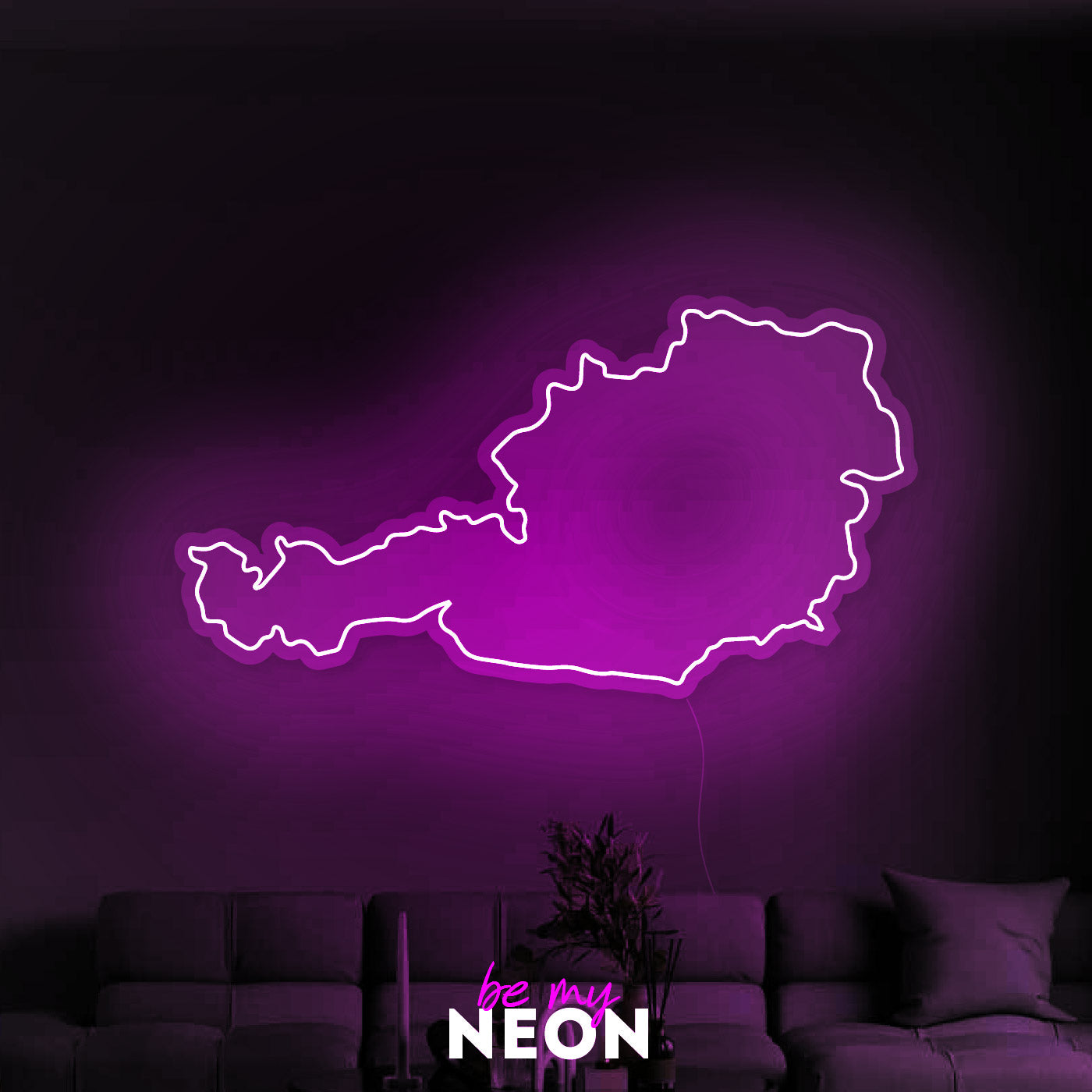 "Österreich" Leuchtmotiv aus LED Neon