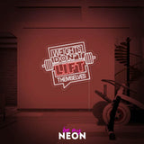 "Weights Dont Lift Themselves - Gym Fitness" LED Neonschild