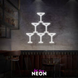 "Champagner Pyramide - Bar Club Party" LED Neonschild