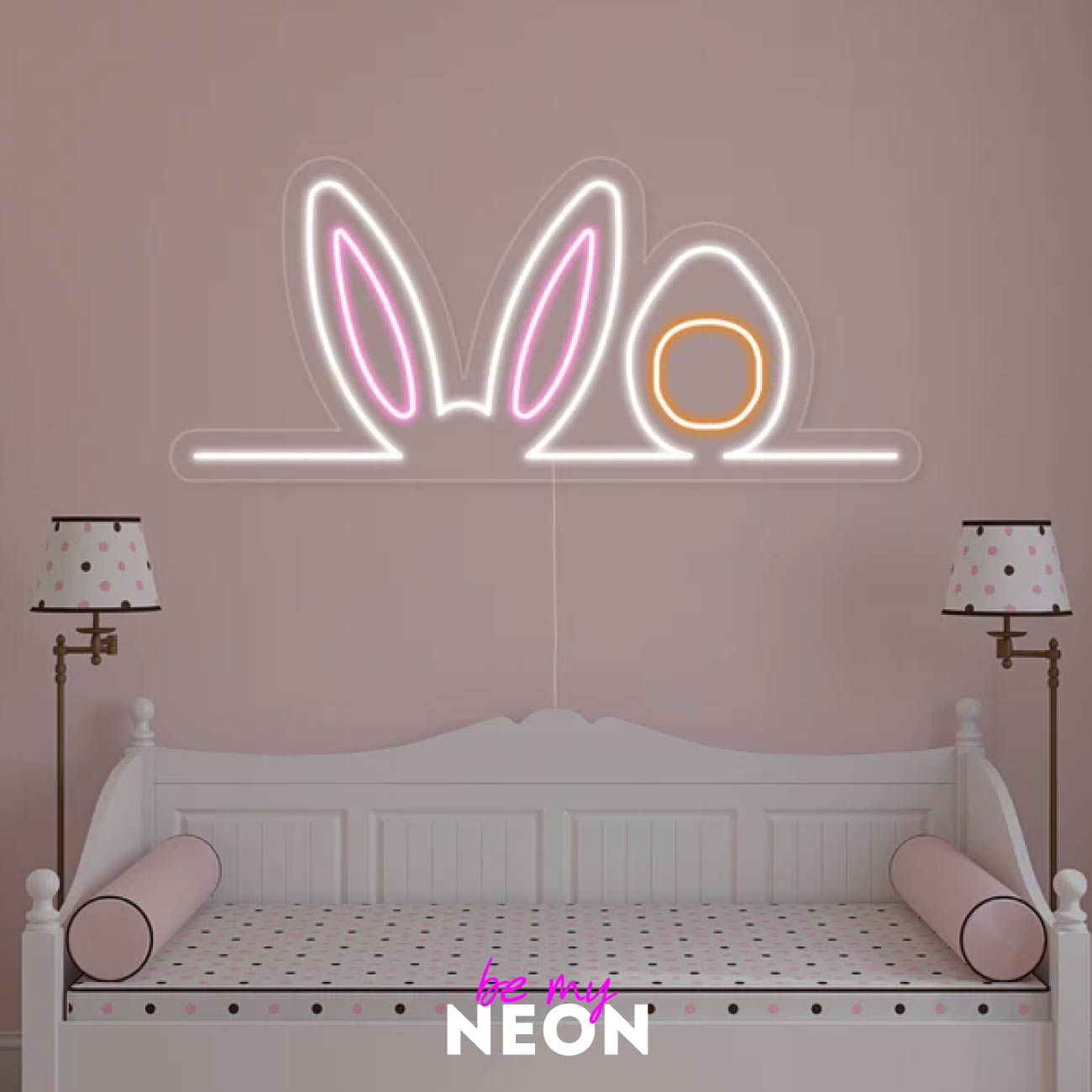 "Ostern Hasen Ohren" Leuchtmotiv aus LED Neon