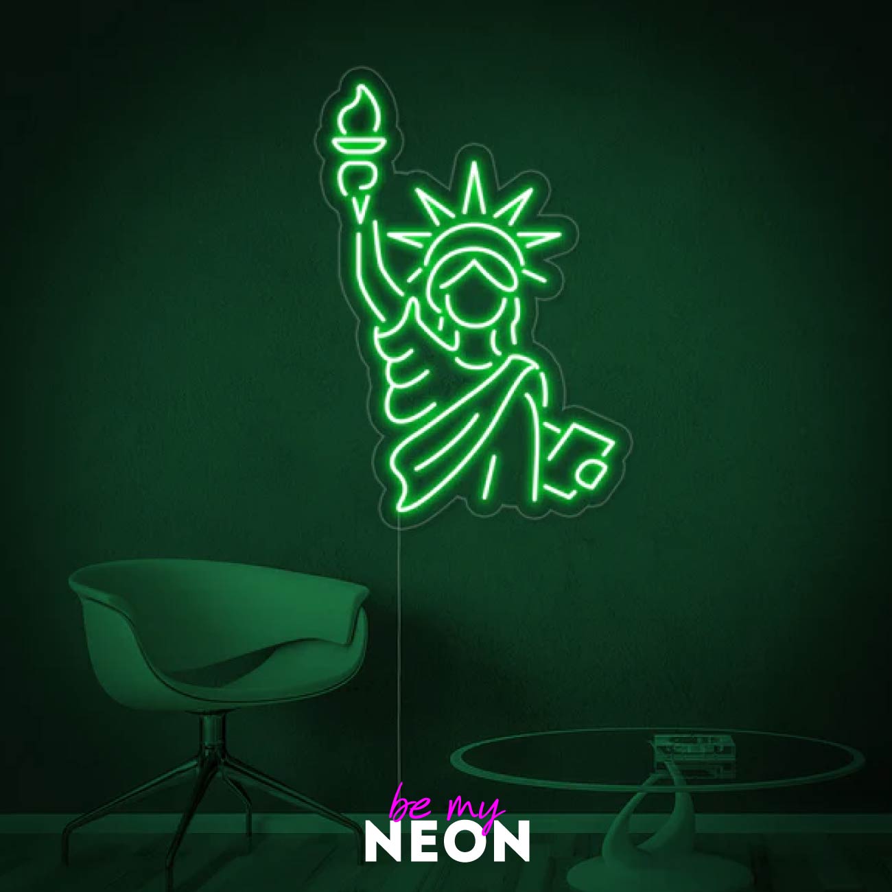 "Freiheitsstatue Symbol" Leuchtmotiv aus LED Neon