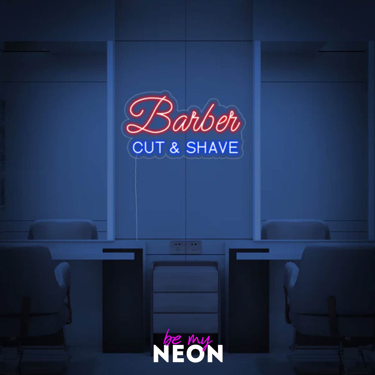 "Barber CUT SHAVE - Friseur" LED Neonschild