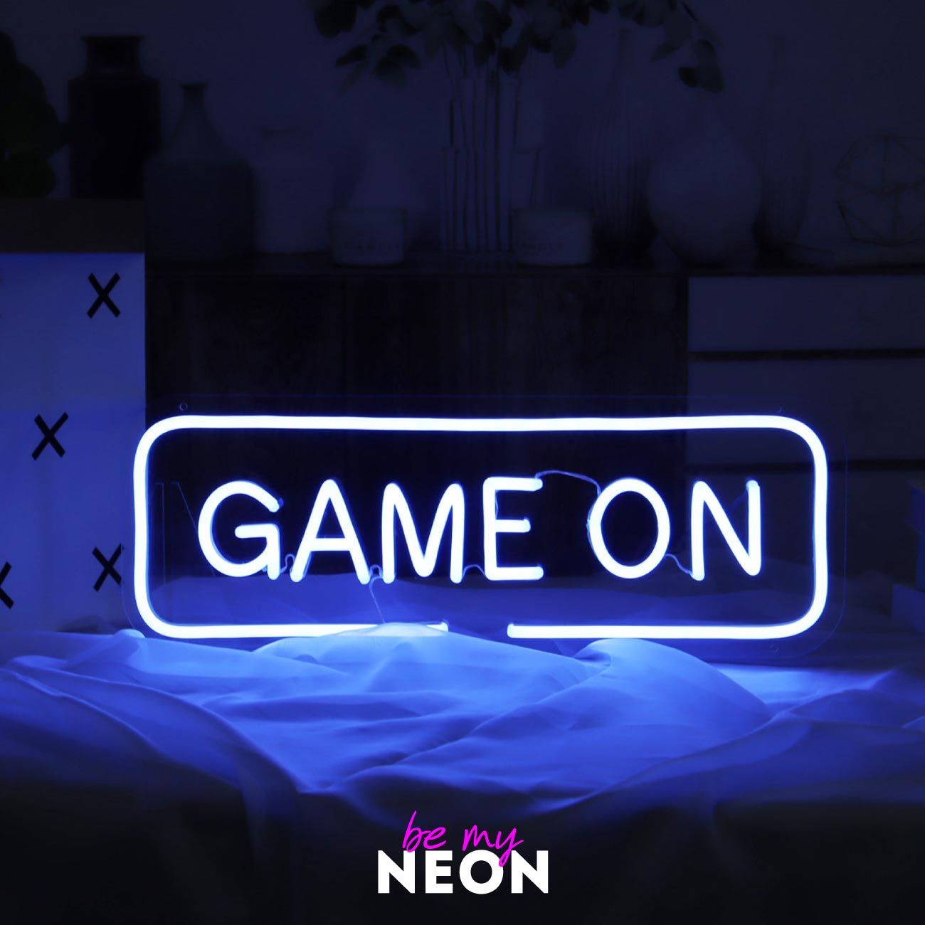 "game on" Leuchtmotiv aus LED Neon