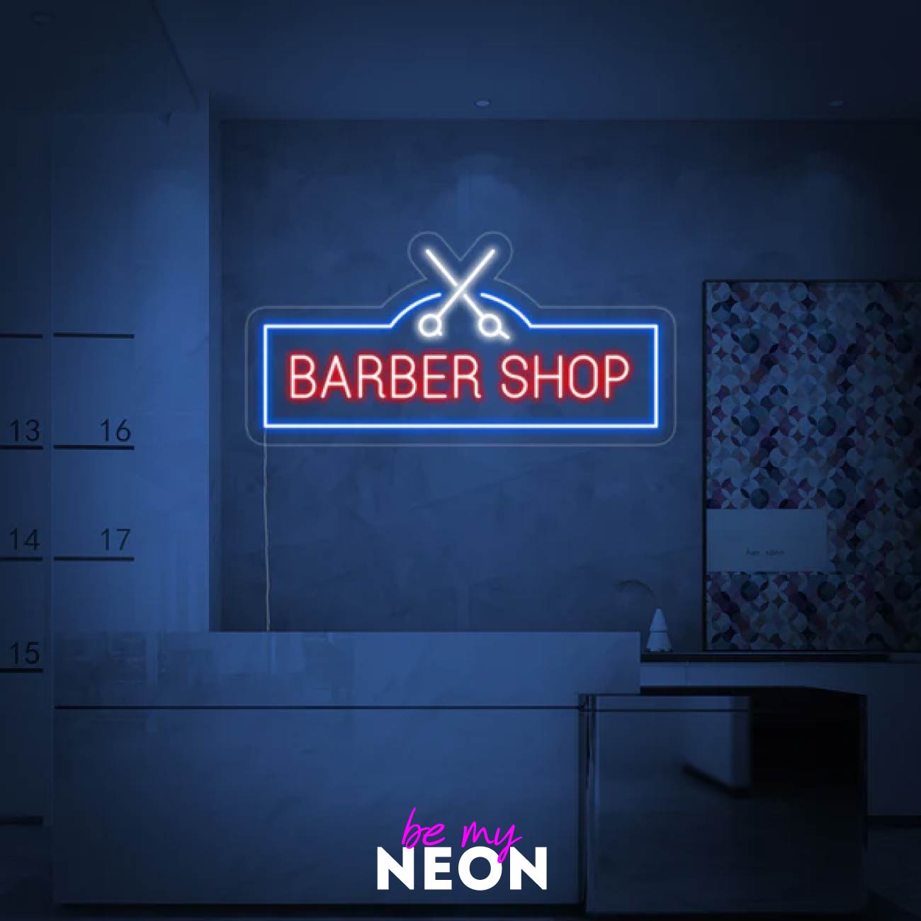 "Barber Shop Schere" LED Neonschild