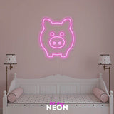"Schwein Pink" Leuchtmotiv aus LED Neon