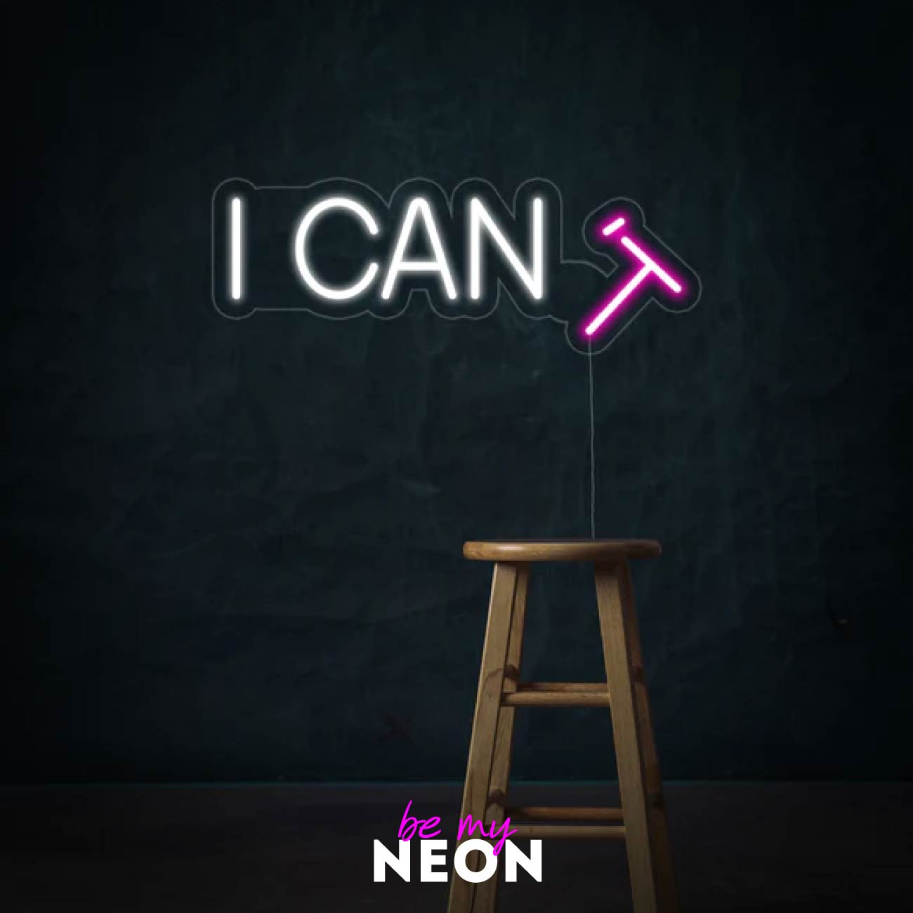 "I CAN T" Leuchtmotiv aus LED Neon