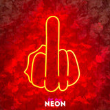 "Mittelfinger" Leuchtmotiv aus LED Neon