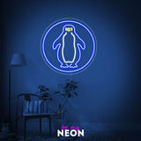 "Pinguin Blau" Leuchtmotiv aus LED Neon