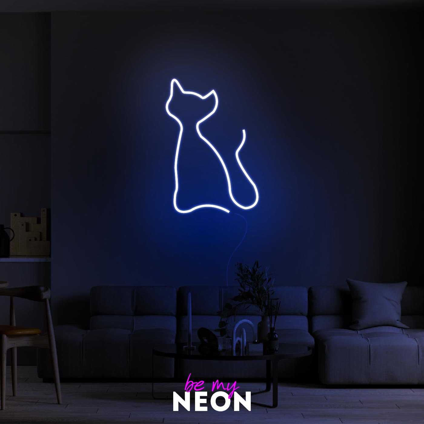 "Katze Abstrakt" Leuchtmotiv aus LED Neon