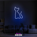"Katze Abstrakt" Leuchtmotiv aus LED Neon