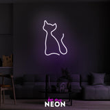 "Katze Abstrakt" Leuchtmotiv aus LED Neon