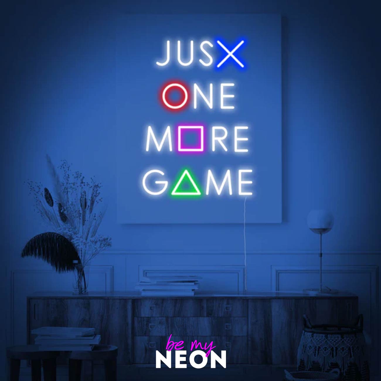 "JUST ONE MORE GAME" Leuchtmotiv aus LED Neon
