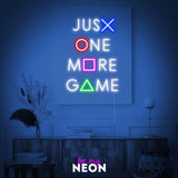 "JUST ONE MORE GAME" Leuchtmotiv aus LED Neon