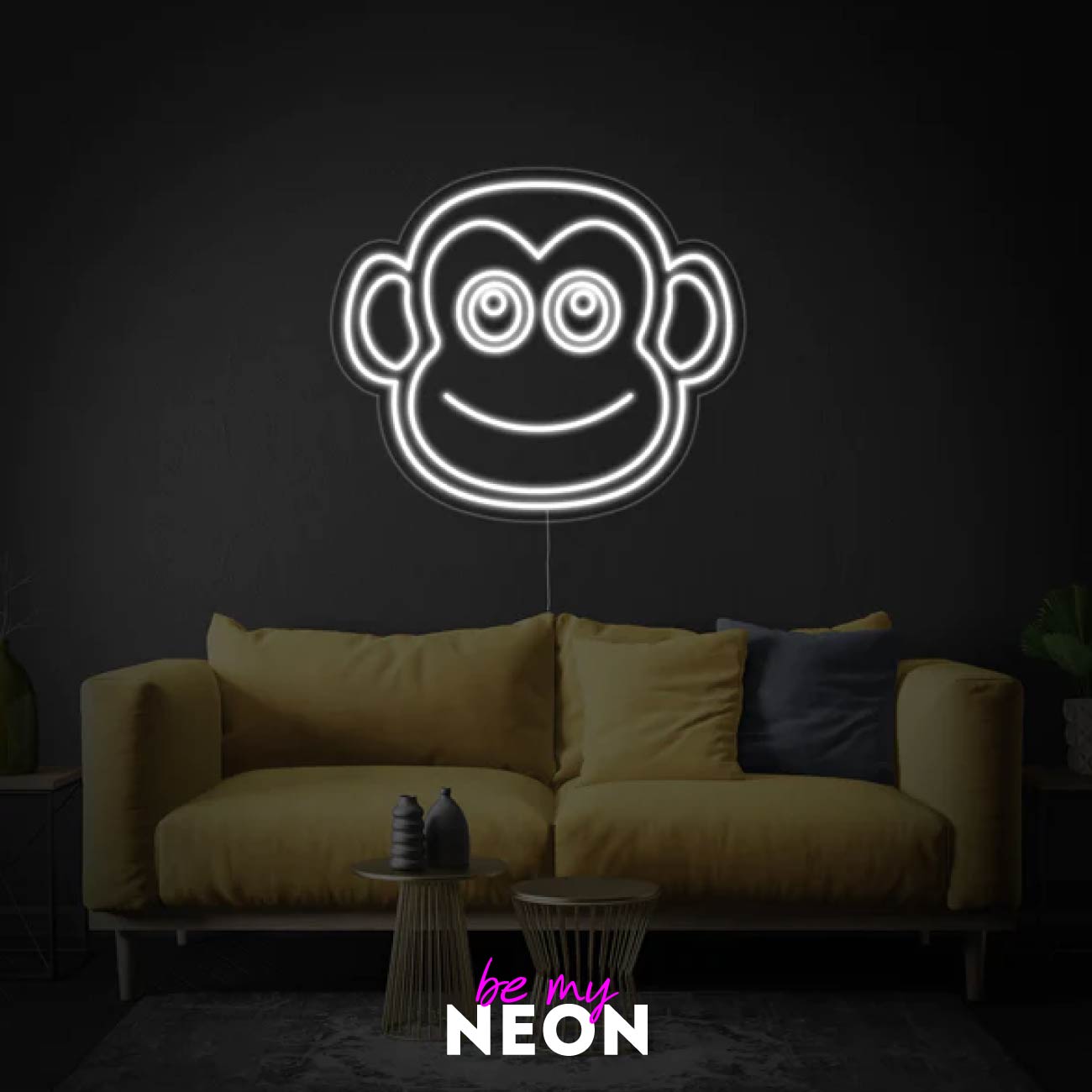 "Affen Gesicht" Leuchtmotiv aus LED Neon
