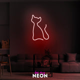 "Katze Abstrakt" Leuchtmotiv aus LED Neon