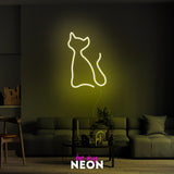 "Katze Abstrakt" Leuchtmotiv aus LED Neon