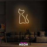 "Katze Abstrakt" Leuchtmotiv aus LED Neon