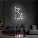 "Katze Abstrakt" Leuchtmotiv aus LED Neon