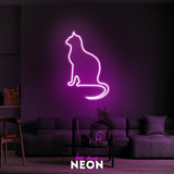 "Katze Sitzend" Leuchtmotiv aus LED Neon