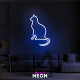 "Katze Sitzend" Leuchtmotiv aus LED Neon