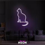 "Katze Sitzend" Leuchtmotiv aus LED Neon