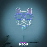 "Bulldog Hund" Leuchtmotiv aus LED Neon