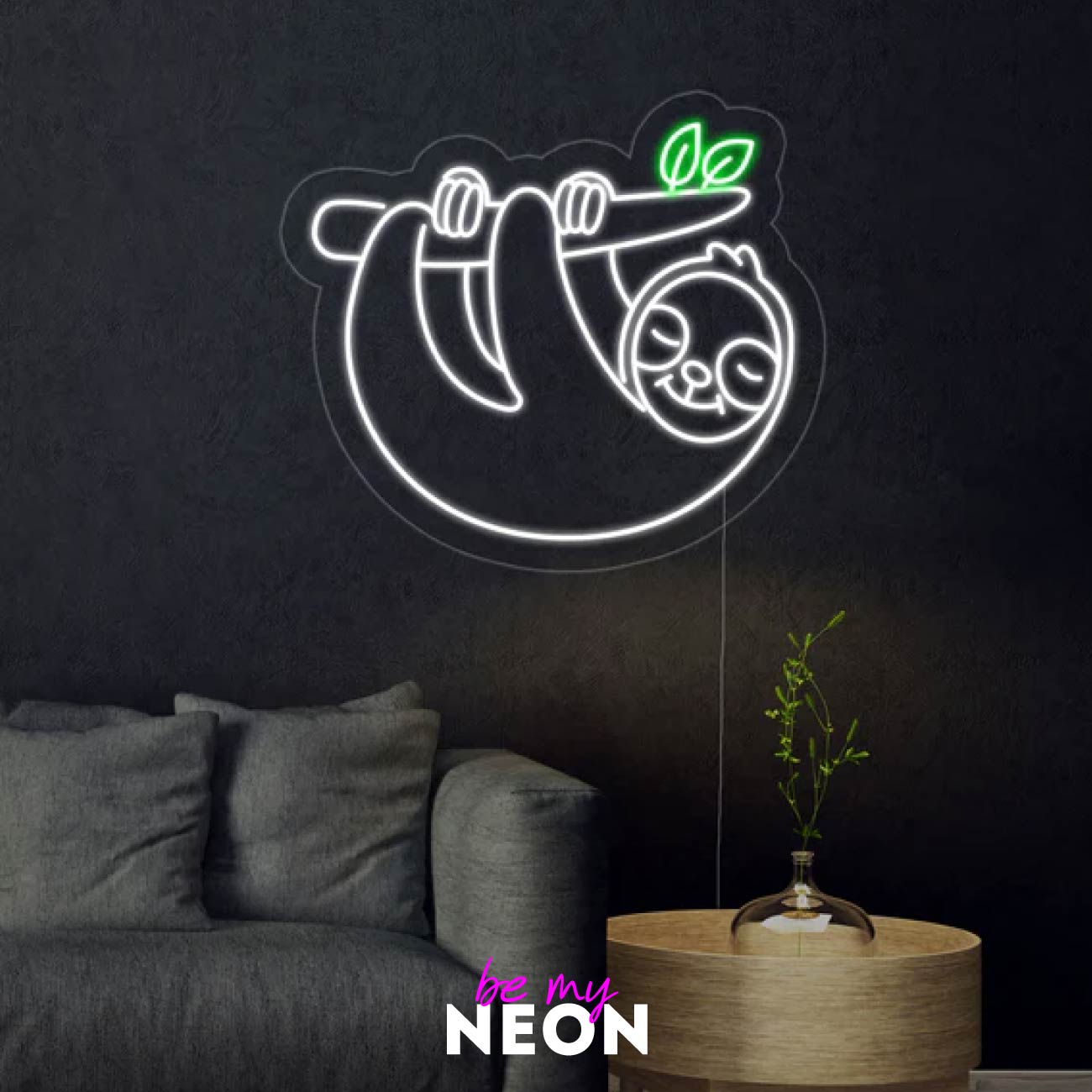 "Faultier" Leuchtschrift aus LED Neon