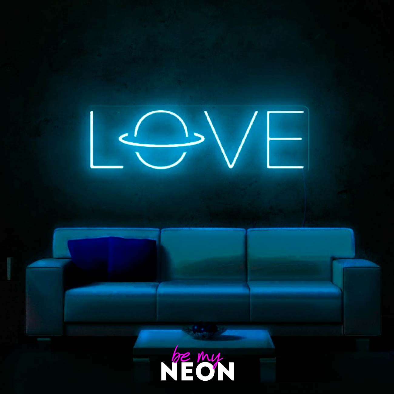 "Love - Saturn" Leuchtmotiv aus LED Neon