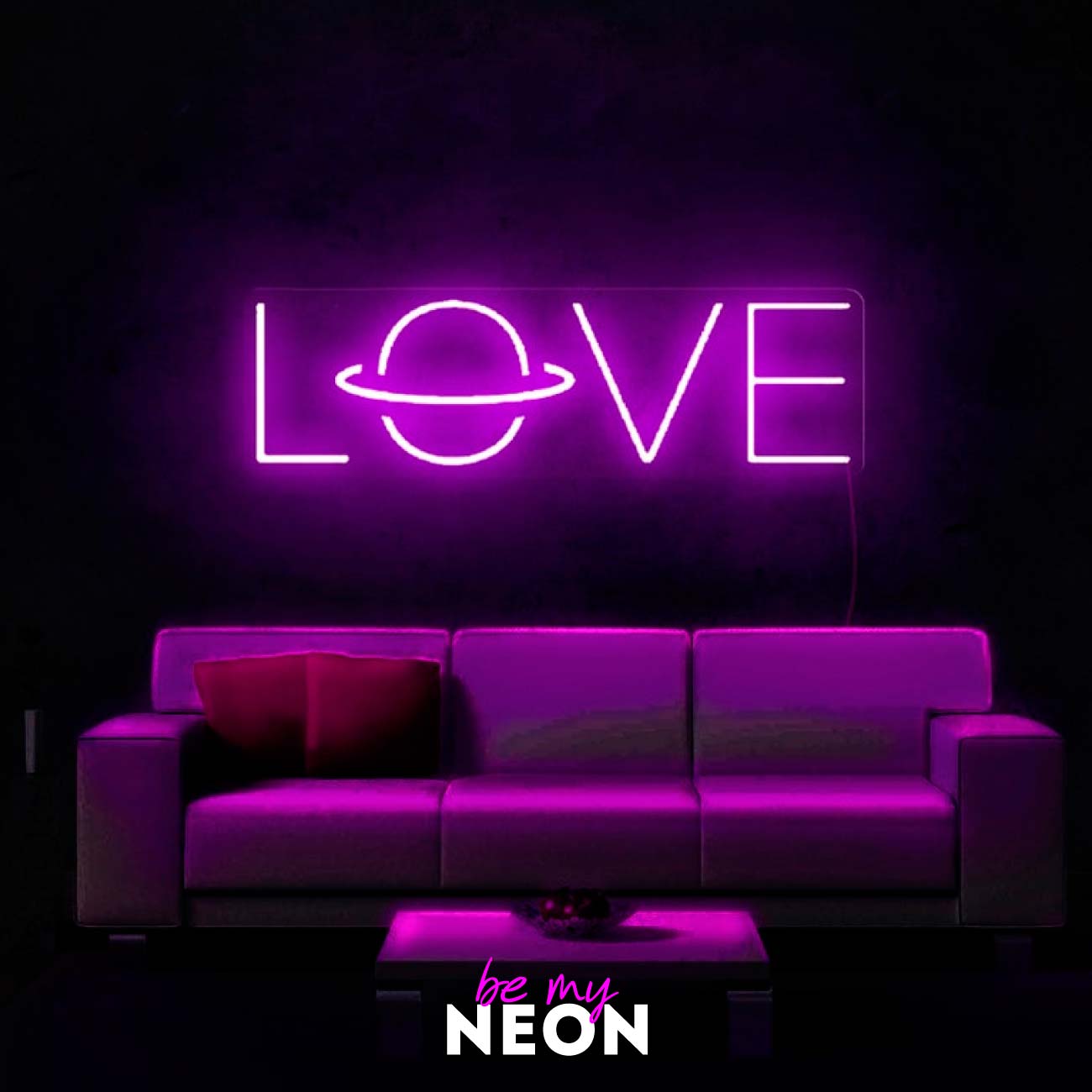 "Love - Saturn" Leuchtmotiv aus LED Neon