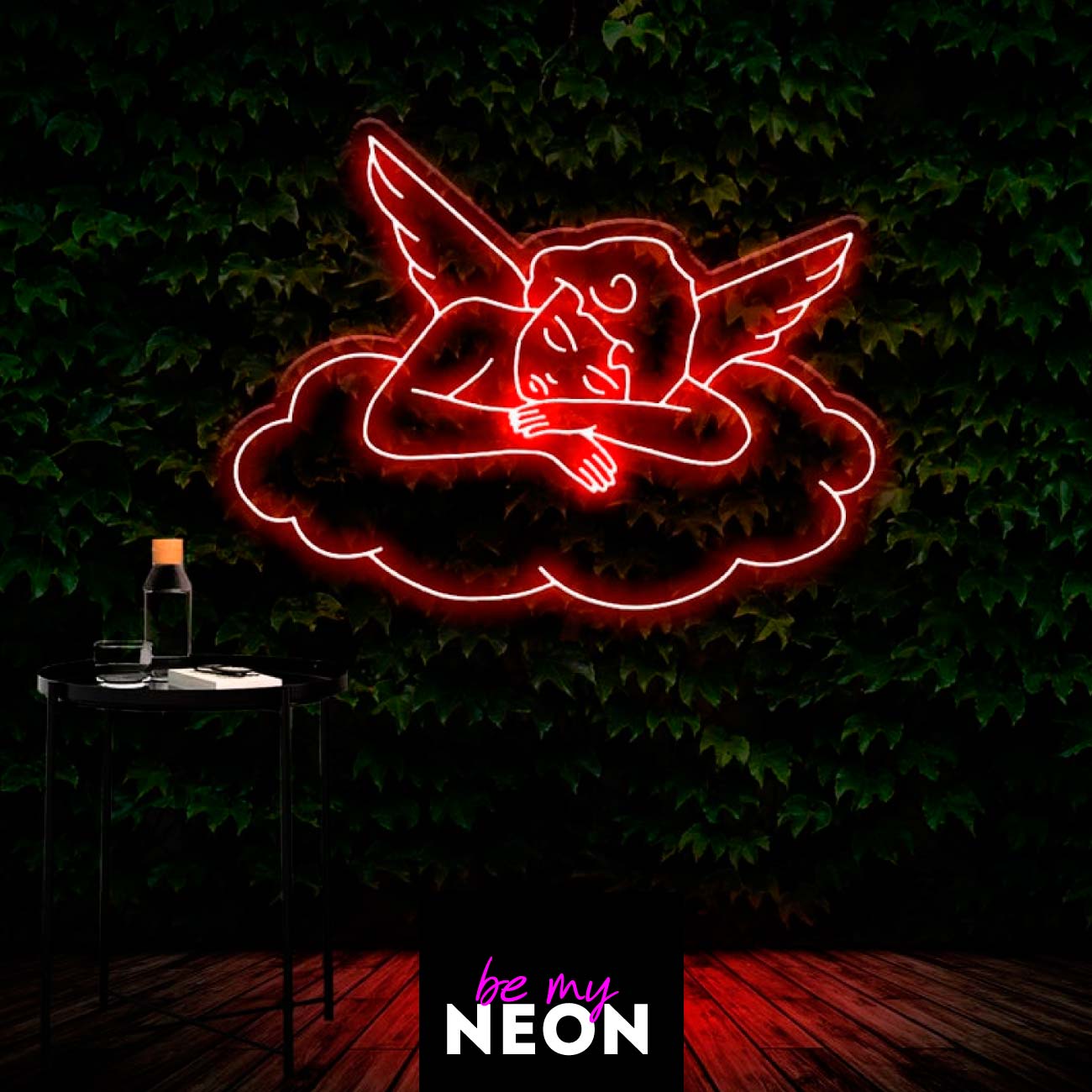 "Schlafender Engel" Leuchtmotiv aus LED Neon