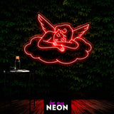 "Schlafender Engel" Leuchtmotiv aus LED Neon