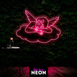 "Schlafender Engel" Leuchtmotiv aus LED Neon