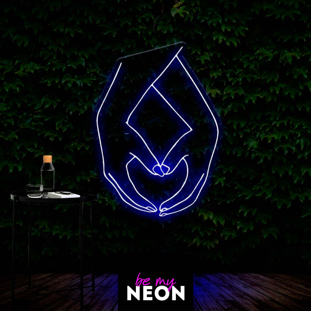 "Hand Herz" Leuchtmotiv aus LED Neon