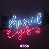 "she said yes!" Hochzeits - Leuchtmotiv aus LED Neon