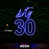 "Dirty Birthday - 30ster Geburtstag" Leuchtmotiv aus LED Neon