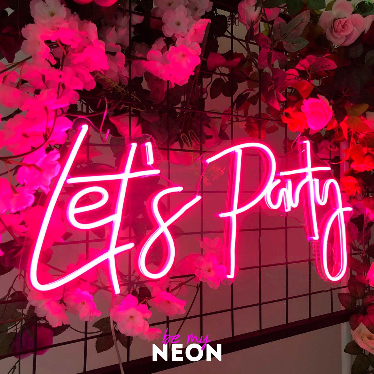 "Let us Party" Leuchtmotiv aus LED Neon