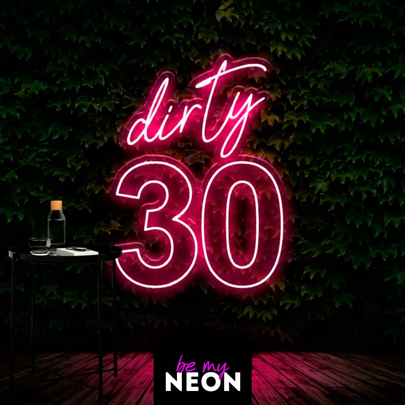 "Dirty Birthday - 30ster Geburtstag" Leuchtmotiv aus LED Neon
