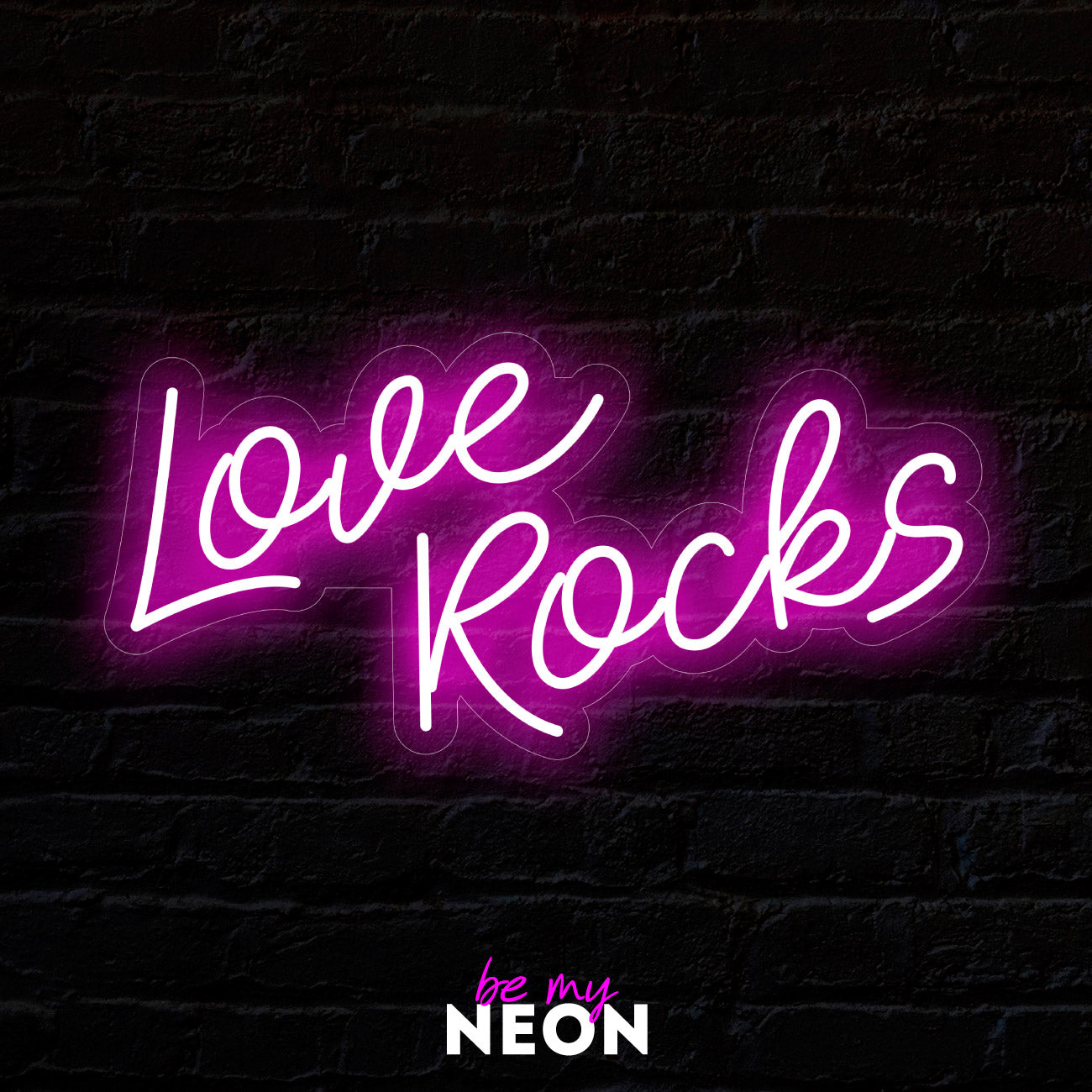"Love Rocks" Liebes- Leuchtmotiv aus LED Neon