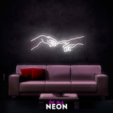 "Hände Gottes" Leuchtmotiv aus LED Neon