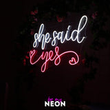 "she said yes!" Hochzeits - Leuchtmotiv aus LED Neon