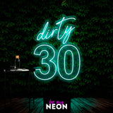 "Dirty Birthday - 30ster Geburtstag" Leuchtmotiv aus LED Neon