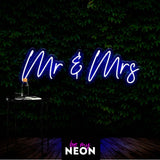 "Mr & Mrs" Hochzeits - Leuchtmotiv aus LED Neon