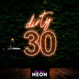 "Dirty Birthday - 30ster Geburtstag" Leuchtmotiv aus LED Neon