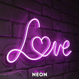 "Love 2" Leuchtmotiv aus LED Neon