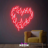"Herz Feuer" LED Neonschild
